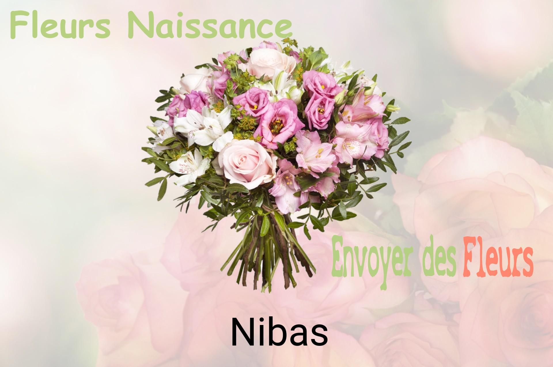Bouquet de fleurs de naissance livré à Nibas